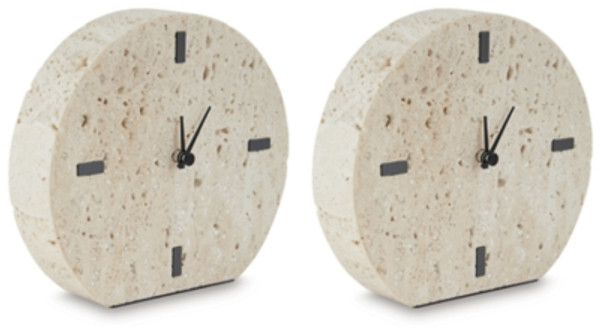 Ashley Donfordson Beige Table Clock (Set of 2)