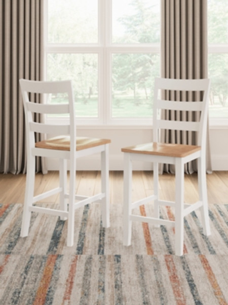 Ashley Gesthaven Natural White Counter Height Barstool (Set of 2)