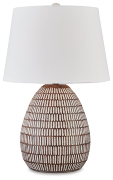 Ashley Darrich Beige White Table Lamp