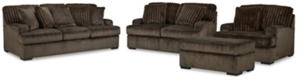 Benchcraft Aylesworth Chocolate Sofa, Loveseat, Chair and Ottoman