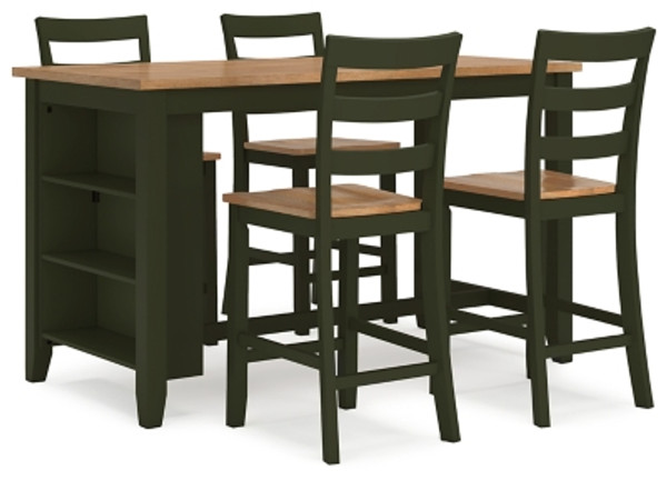 Ashley Gesthaven Natural Green Counter Height Dining Table and 4 Barstools Ashley Gesthaven Natural Green Counter Height Dining Table and 4 Barstools