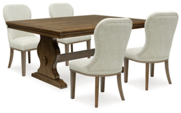 Benchcraft Sturlayne Brown Dining Table and 4 Chairs with Storage