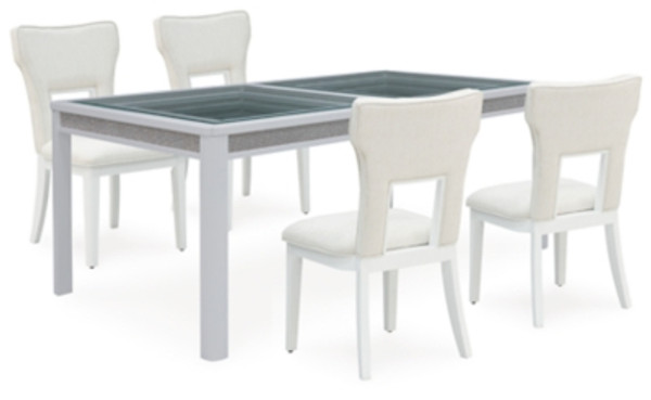 Ashley Chalanna White Dining Table and 4 Chairs