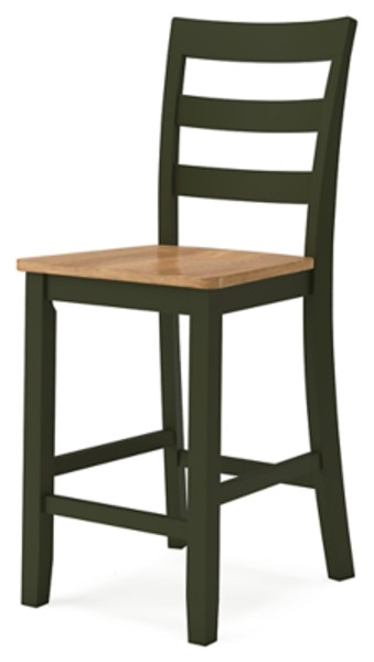 Ashley Gesthaven Natural Green Counter Height Dining Table and 2 Barstools