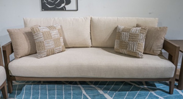 Ashley Serene Bay Dark Brown White Outdoor Sofa with Cushion