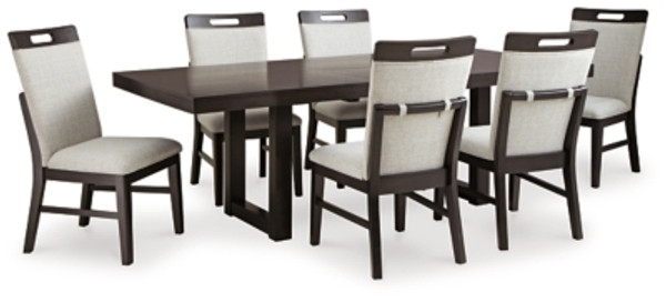 Ashley Neymorton Dark Grayish Brown Dining Table and 6 Chairs