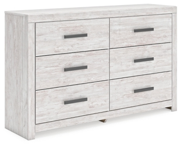 Ashley Cayboni Whitewash Twin Panel Bed with Dresser and Nightstand