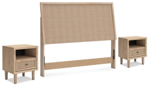 Ashley Cielden Two-tone Queen Panel Headboard with 2 Nightstands Ashley Cielden Two-tone Queen Panel Headboard with 2 Nightstands
