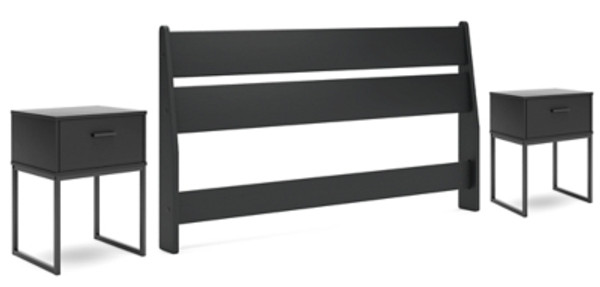 Ashley Socalle Two-tone Queen Panel Headboard with 2 Nightstands