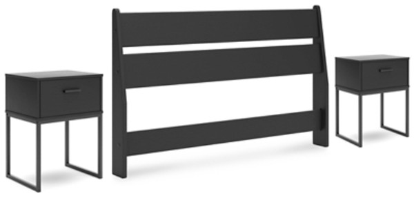 Ashley Socalle Two-tone Full Panel Headboard with 2 Nightstands Ashley Socalle Two-tone Full Panel Headboard with 2 Nightstands