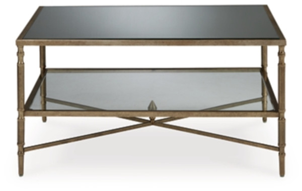 Ashley Cloverty Aged Gold Finish Coffee Table with 2 End Tables