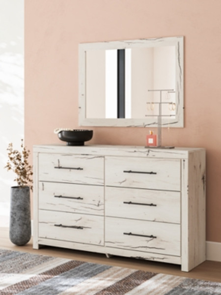 Ashley Lawroy Light Natural King Panel Storage Bed with Mirrored Dresser B100/14/B2310/56S/58/60(2)/31/36