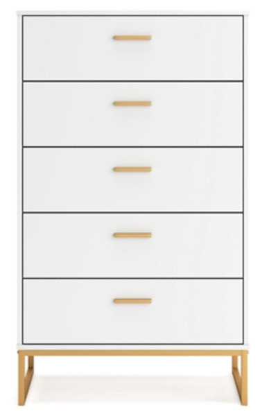 Ashley Socalle Two-tone Twin Platform Bed with Dresser, Chest and Nightstand