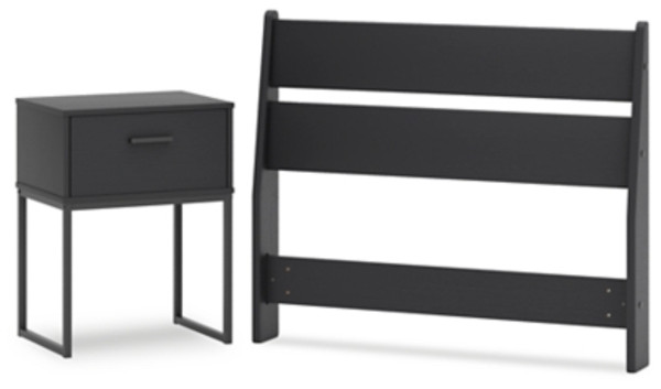 Ashley Socalle Two-tone Twin Panel Headboard with Nightstand