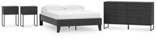 Ashley Socalle Two-tone Full Platform Bed with Dresser and 2 Nightstands