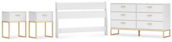 Ashley Socalle Two-tone Full Panel Headboard with Dresser and 2 Nightstands Ashley Socalle Two-tone Full Panel Headboard with Dresser and 2 Nightstands