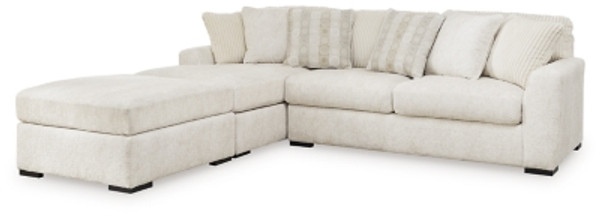 Ashley Chessington Ivory 2-Piece Sectional with Ottoman