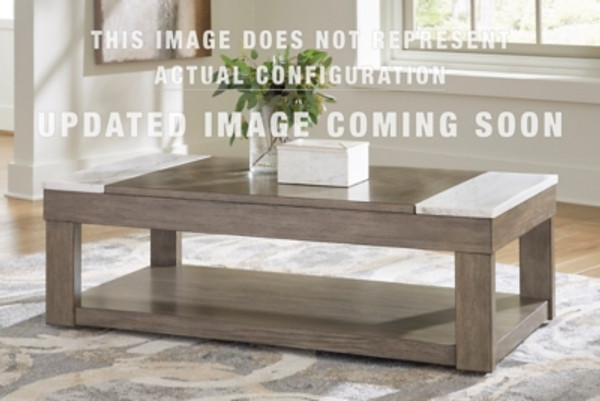 Ashley Loyaska Grayish Brown White Coffee Table with 1 End Table