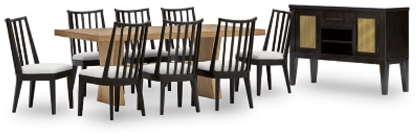 Ashley Galliden Light Brown Dining Table and 8 Chairs with Storage D841/45/01(6)/02A(2)/60 Ashley Galliden Light Brown Dining Table and 8 Chairs with Storage D841/45/01(6)/02A(2)/60