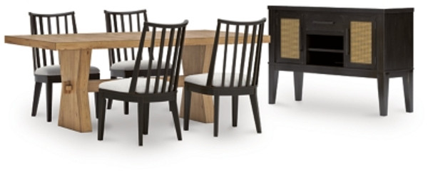 Ashley Galliden Light Brown Dining Table and 4 Chairs with Storage Ashley Galliden Light Brown Dining Table and 4 Chairs with Storage