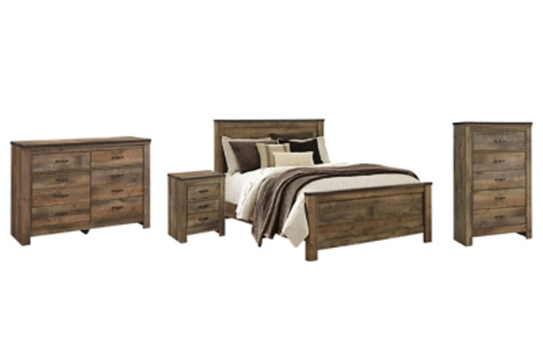 Ashley Trinell Brown Queen Panel Bed with Dresser, Chest and Nightstand Ashley Trinell Brown Queen Panel Bed with Dresser, Chest and Nightstand