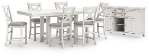 Ashley Robbinsdale Antique White Counter Height Dining Table and 6 Barstools with Storage Ashley Robbinsdale Antique White Counter Height Dining Table and 6 Barstools with Storage
