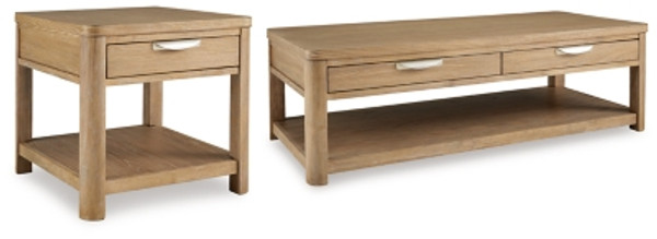 Ashley Rencott Light Brown Coffee Table with 1 End Table