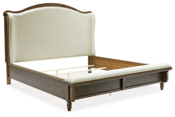 Benchcraft Sturlayne Brown Queen Upholstered Panel Bed