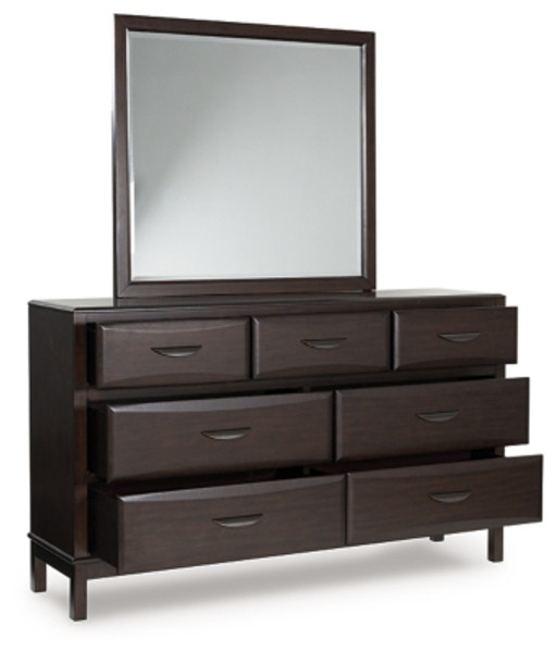 Ashley Vanmore Dark Brown Dresser and Mirror