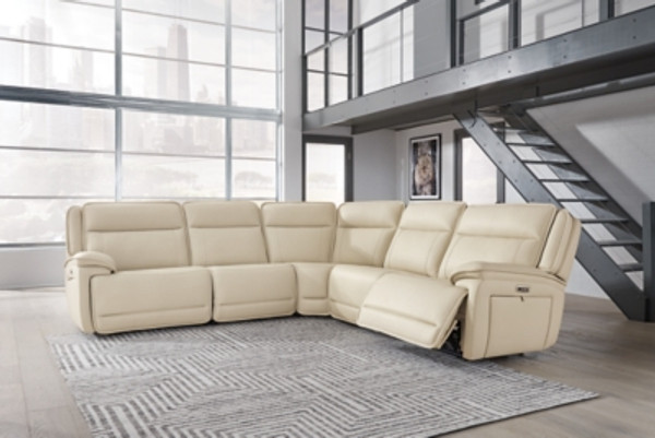 Ashley Double Deal Almond 5-Piece Power Reclining Sectional