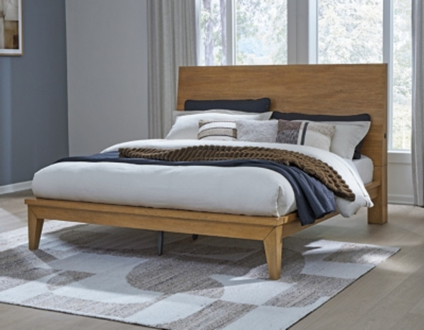 Ashley Sherbana Light Brown California King Panel Bed