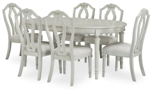 Benchcraft Montelaine Antique White Dining Table and 6 Chairs