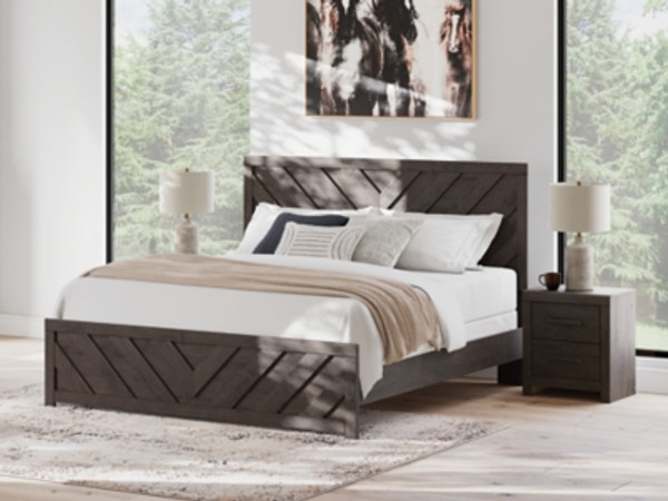 Ashley Prendonea Charcoal King Panel Bed