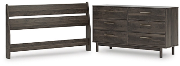 Ashley Calverson Mocha Queen Panel Headboard with Dresser