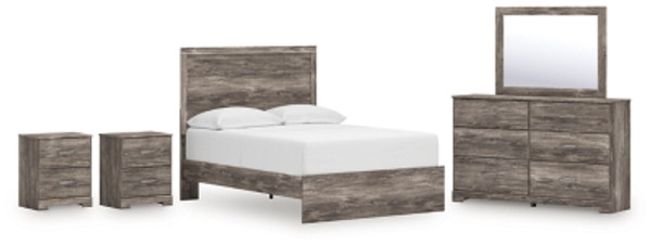 Ashley Ralinksi Gray Full Panel Bed with Mirrored Dresser and 2 Nightstands Ashley Ralinksi Gray Full Panel Bed with Mirrored Dresser and 2 Nightstands