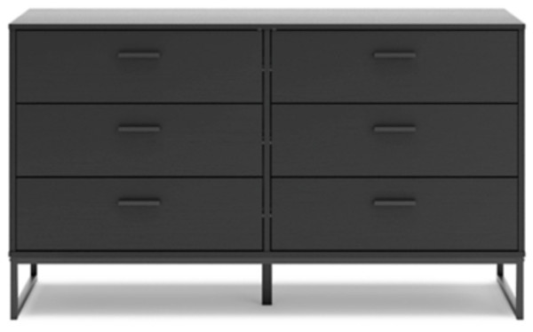 Ashley Socalle Black Queen Platform Bed with Dresser and Nightstand