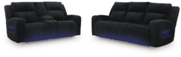 Ashley TwinBrooke Black Sofa and Loveseat