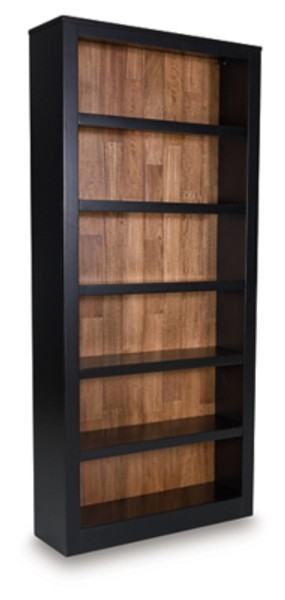 Ashley Wildenauer Brown Black 75" Bookcase