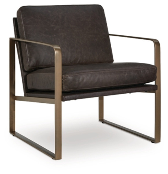 Ashley Bradett Dark Brown Gold Finish Accent Chair