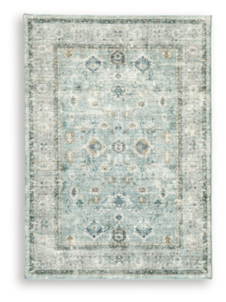 Ashley Ladstoney Teal Beige Ochre 5' x 7' Area Rug