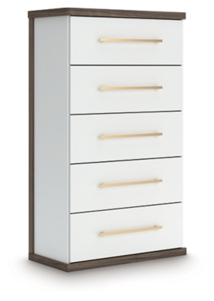 Ashley Mazilar Brown White Chest of Drawers