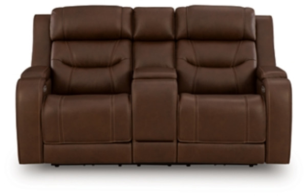 Ashley Dreamer Brown Power Reclining Loveseat with Audio Seating