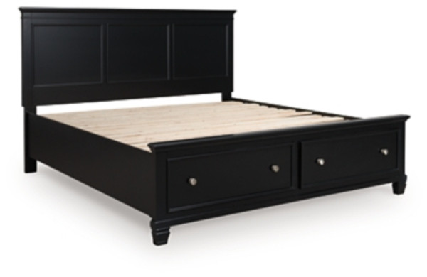 Ashley Lanolee Black California King Panel Storage Bed