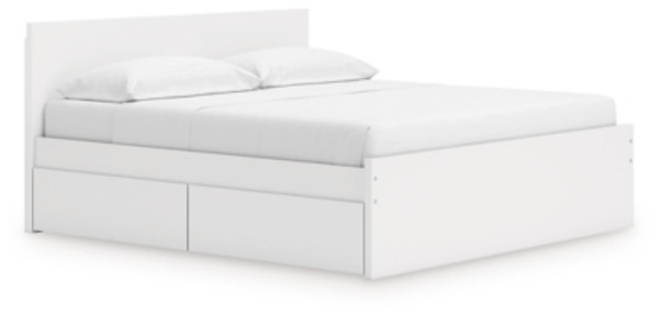 Ashley Onita White King Panel Platform Bed with Storage