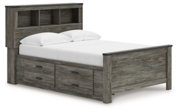 Ashley Frandern Gray Full Bookcase Panel Bed with Storage