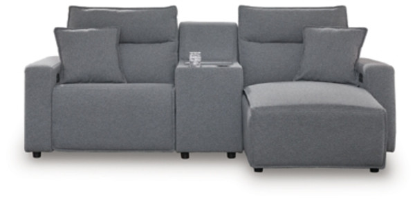 Ashley ModMax II Salt and Pepper 3-Piece Power Reclining Sectional with Chaise 65906/57/58/97