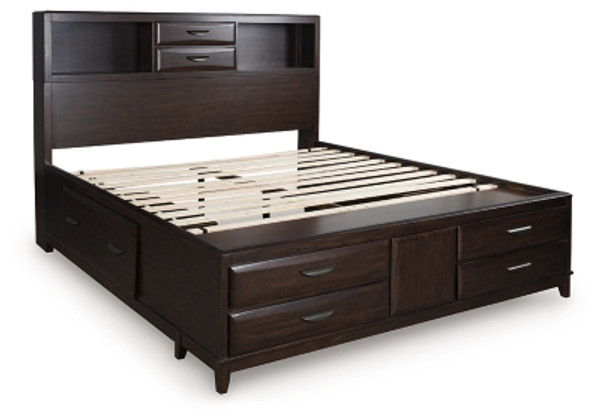 Ashley Vanmore Dark Brown California King Storage Bed