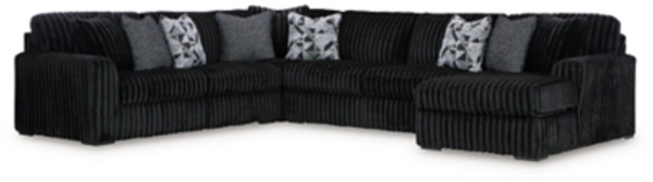 Ashley Midnight-Madness Chocolate 4-Piece Sectional with Chaise 98104/17/34/66/77