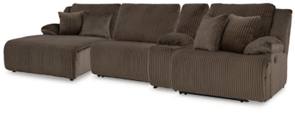 Ashley Top Tier Chocolate 4-Piece Reclining Sectional with Chaise