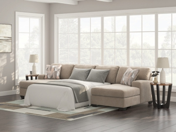 Ashley Newellen Greystone 3-Piece Sectional with Double Chaise